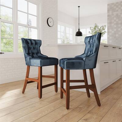 Avenue Greene Janna 24 inch Counter Height Bar Stool with Tufted Back (Set of 2)