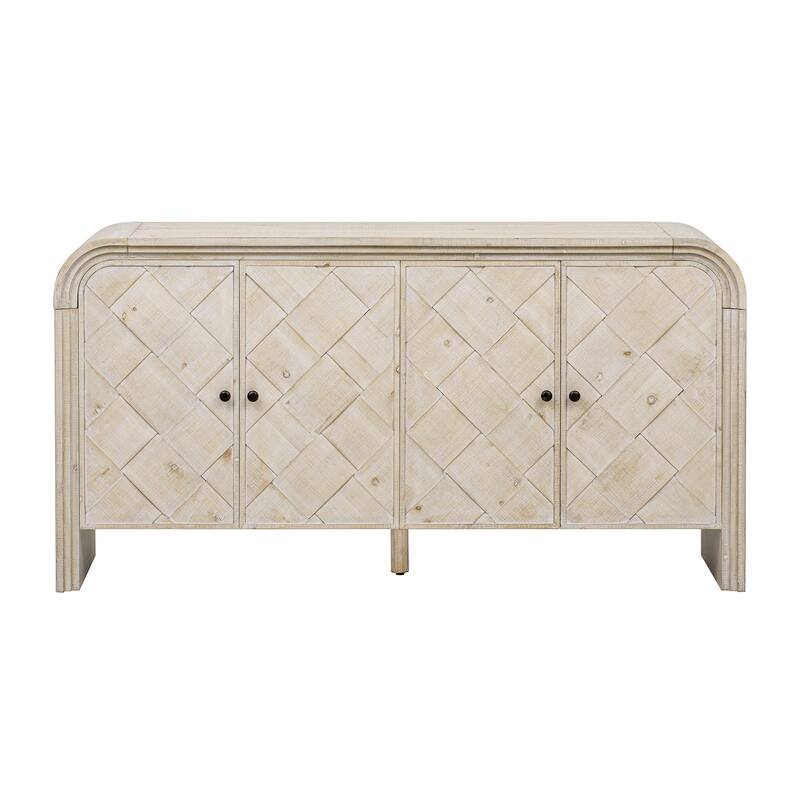 Luxury 59.8" MDF Cabinet with Adjustable Shelves for Living Room