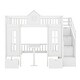 preview thumbnail 4 of 9, Twin Bunk Bed with Convertible Desk and Playhouse Design, White