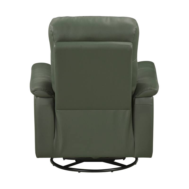 Monte 35.5" Leather Swivel Glider Manual Recliner - 360-Degree Swivel