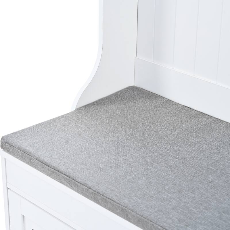 47.2'' Wide Hall Tree with Storage Bench - 47.2" D x 17.8" W x 69.1" H
