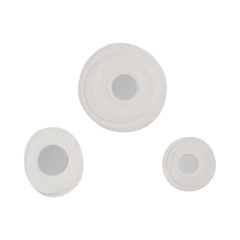 Resin Convex Round Mirror Set of 3 - Gray, 15", 17" - 25.0"