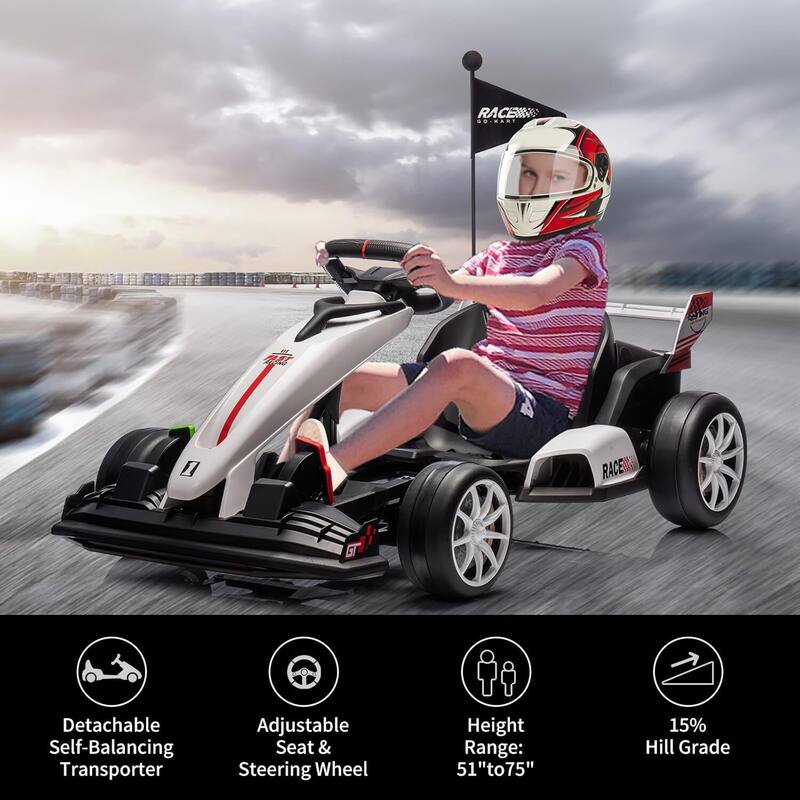 Electric Go Kart Drift Kart Outdoor Race Toy for Kids Best Gifts