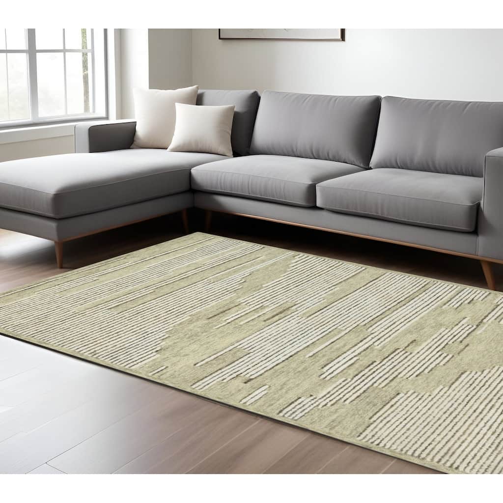 HomeRoots Striped Lodge Rectangle Area Rug