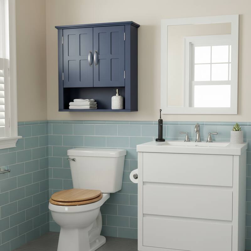 Bathroom Wall Storage Cabinet, Multi -functional Wall Mounted Cabinet with Adjustable Shelves, Medicine Cabinet
