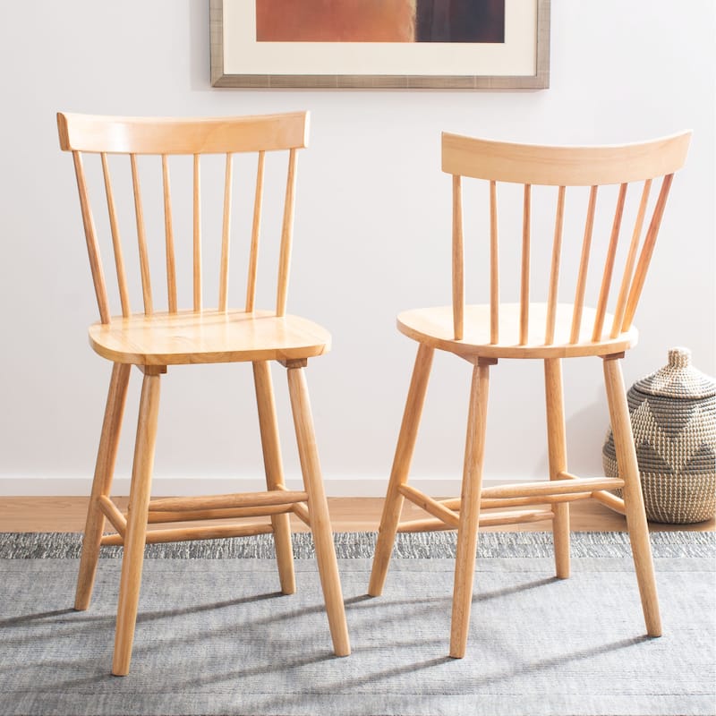 SAFAVIEH Providence 24-inch Spindle Farmhouse Counter Stools (Set of 2). - 20" W x 21" D x 39" H - Natural