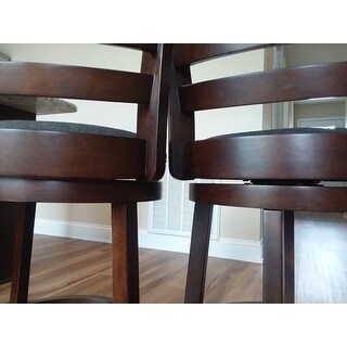 Verona Linen Ladder Back Swivel 24-inch High Back Counter Height Stool by iNSPIRE Q Classic