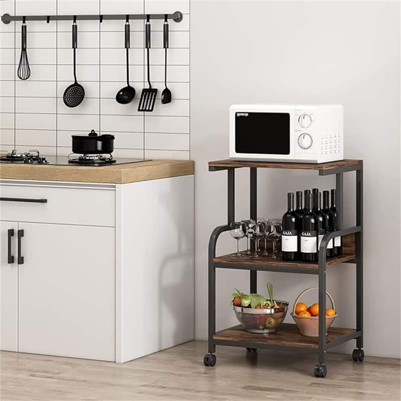 Printer Stand, 3 Shelf Printer Table with Wheels - 20.08 x 15.75 x 30.12