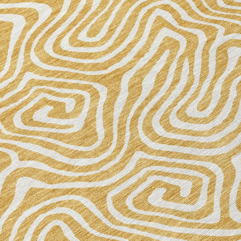 Machine Washable Indoor/ Outdoor Modern Trance Chantille Rug
