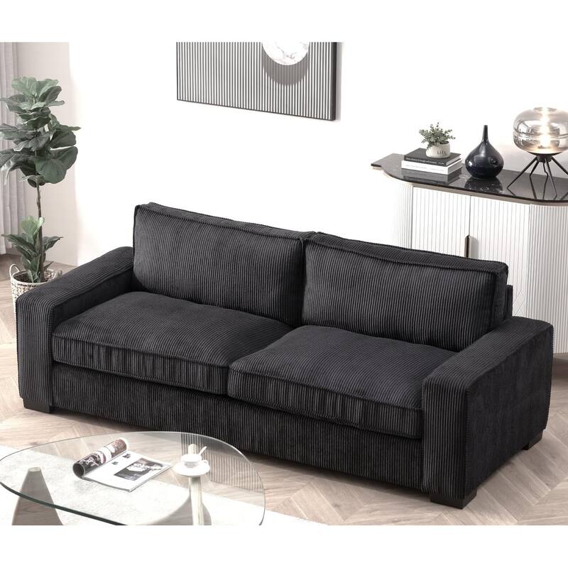 Luxe Corduroy Sofa with Sleek Design Spacious and Comfortable 3 Seater Sofa Large