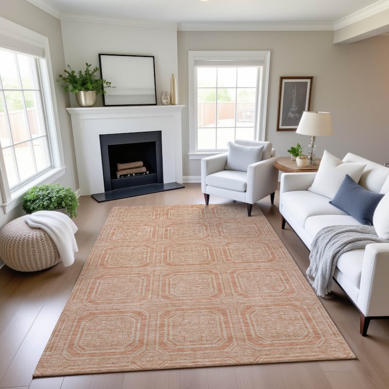 Premium Washable Super Soft Classic Panel Mayfield Rug - Peach - 2'6" x 3'10"