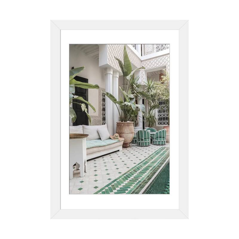 iCanvas "Tropical Riad In Marrakech" by Henrike Schenk PFA - White - 24x16x1