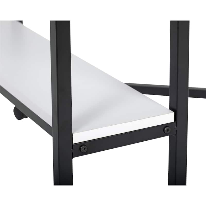 Sew Ready Standing Height (36" H) Mobile Folding Expandable Fabric and Die Cutting Table with Craft Storage- Charcoal / White