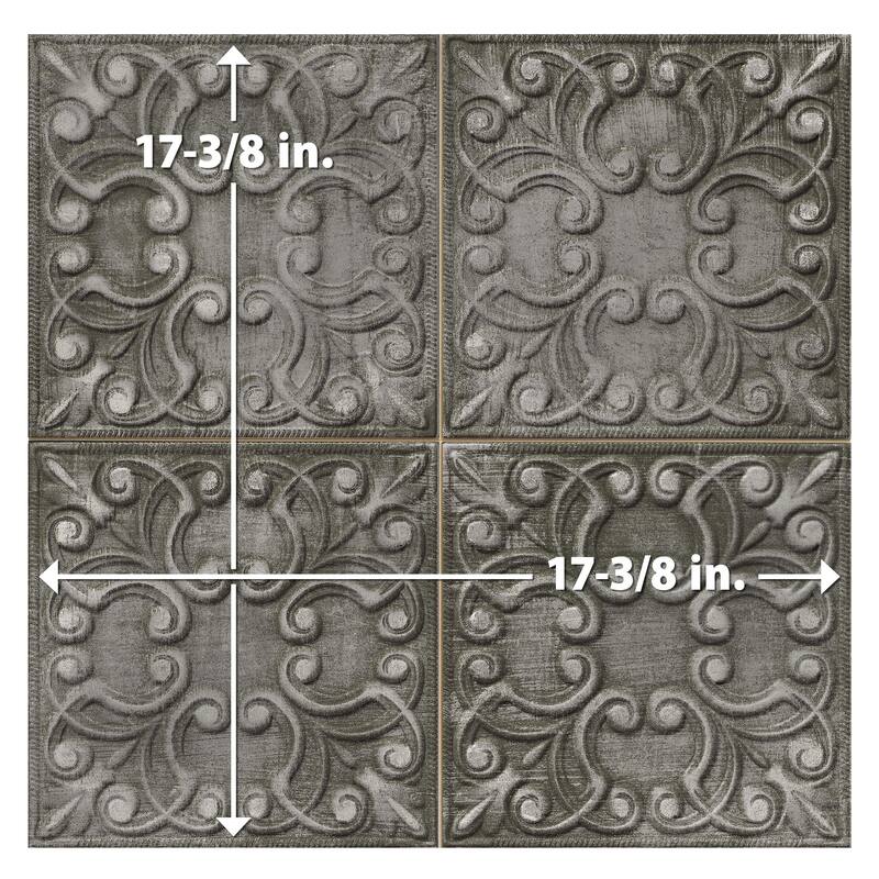Merola Tile Victorian Tin Iron 17-3/8" x 17-3/8" Porcelain Wall Tile
