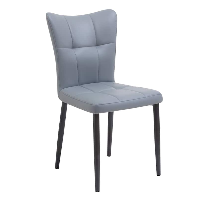 Set of 2 Kitchen & Dining Room Chairs, Modern Chairs with Upholstered Seat, High Back, Metal Legs Wingback Side Chairs