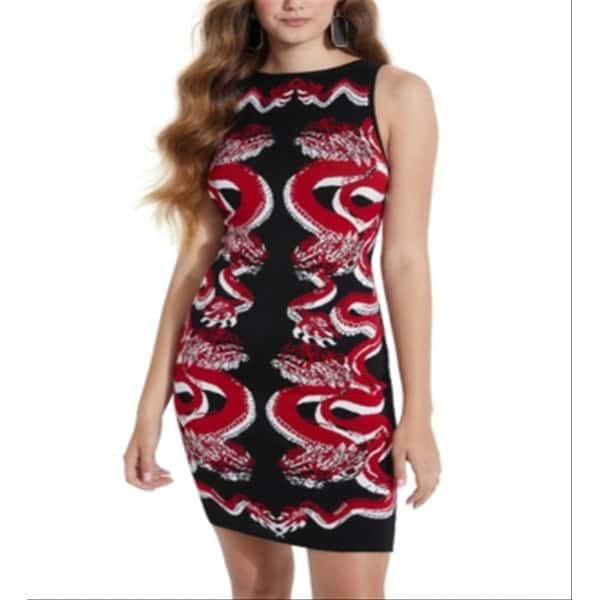 guess red and black dress GUESS Women's Miriana Rose-Print Off-The-Shoulder Dress