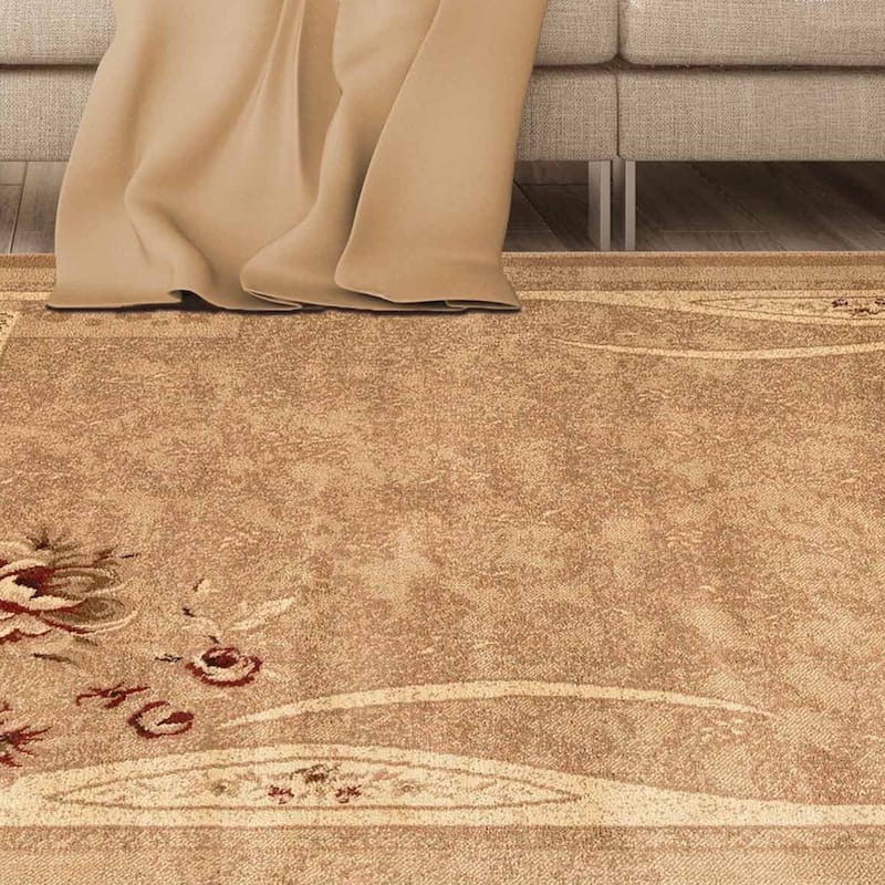 Superior Minimalist Modern Floral Power-Loomed Indoor Area Rug