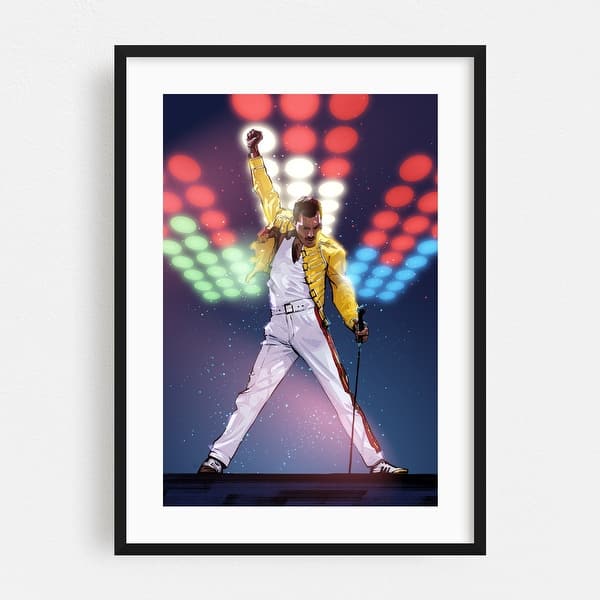 Tableau Mural Freddie Mercury - Art Abstrait Musical - Impression Sur Toile - Bold Bloc Design - Neuf