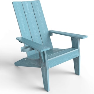 WINSOON Adirondack Chair with Cup Holder All Weather,Made Of HIPS