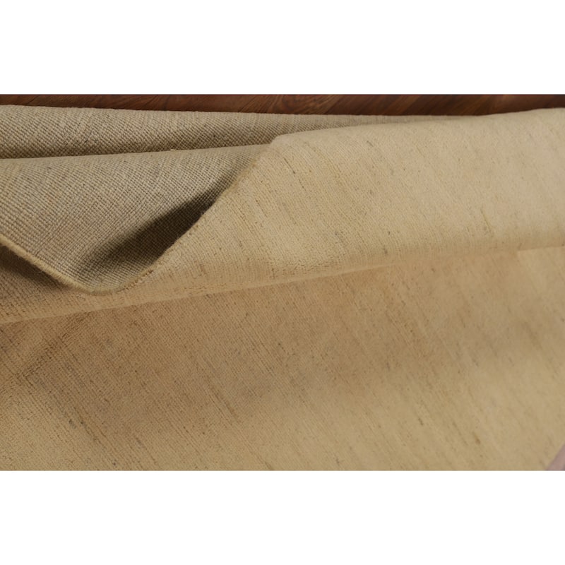 Modern Gabbeh Oriental Rug Handmade Beige Wool Carpet - 4'11"x 6'8"