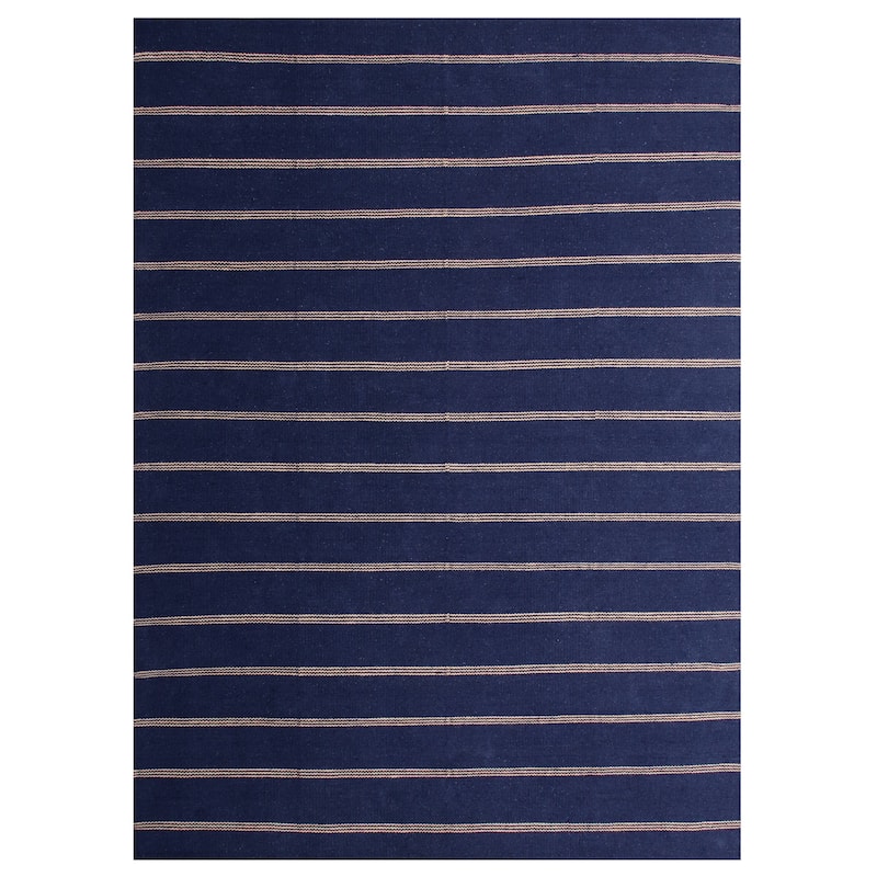 Sevita Striped Jute Area Rug - 5' x 7'9" - Navy Blue/Tan