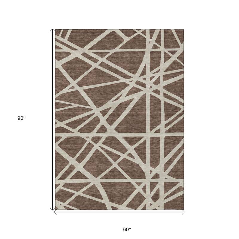 HomeRoots Geometric Transitional Rectangle Outdoor Rug