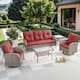 Option Grey Wicker / Red Cusion
