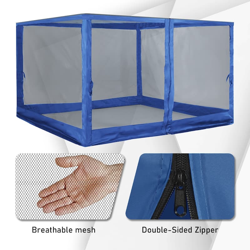 Aoodor Canopy Mesh Sidewall Replacement with 2 Side Zipper for 10' x 10' Pop Up Canopy Tent (Mosquito Net Only)