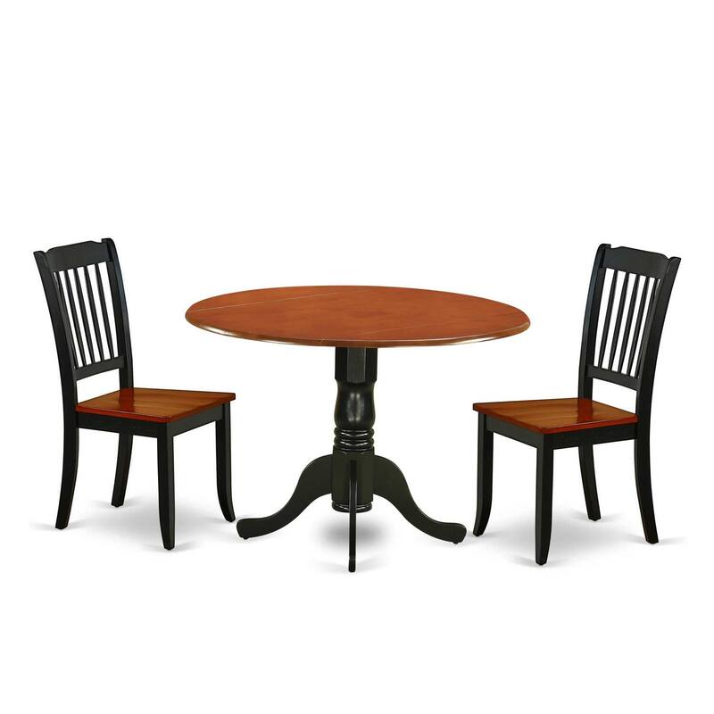 Round Dining Set 42 Inch Table with 2 Chairs - Modern Kitchen Set