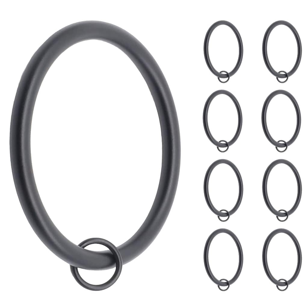 Meriville 2.5" Inner Diameter Metal Curtain Rings with Eyelets