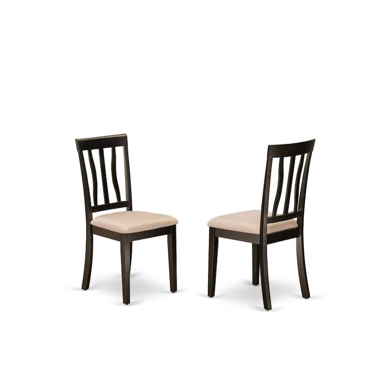5 Piece Dinette Set - Retro Kitchen Table & Chairs - Round Dining Table for 4 - Cappuccino Finish