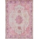 preview thumbnail 2 of 8, Livabliss Vintage Distressed Oriental Pink Area Rug - 5' 3" x 7' 3"