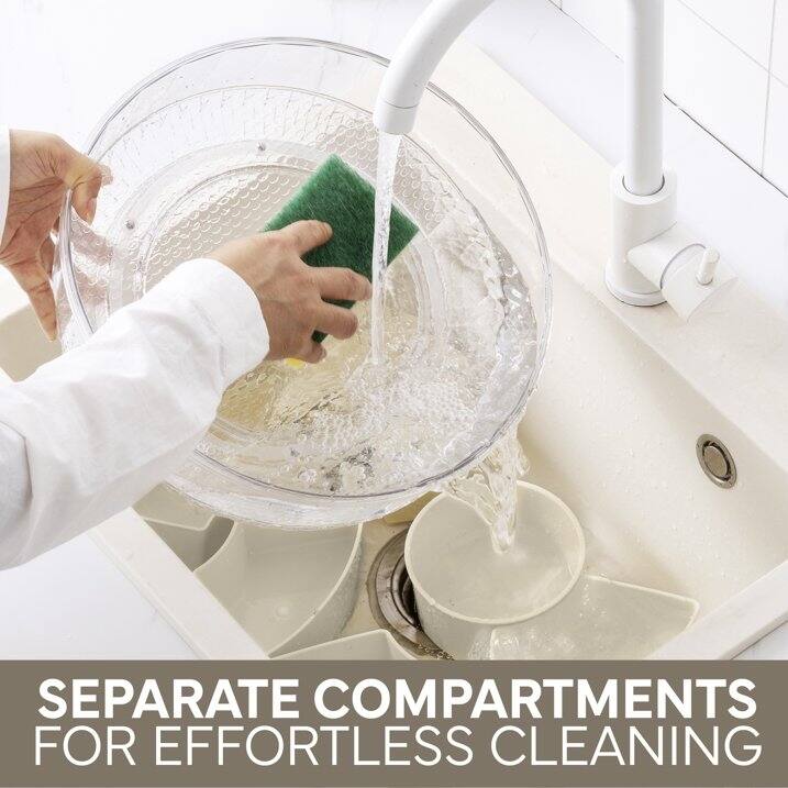 COOK WITH COLOR Round Snackle Box – 6-Compartment Serving Tray with Lid and Handle,Kids Lunch Box & Meal Prep Snack Container