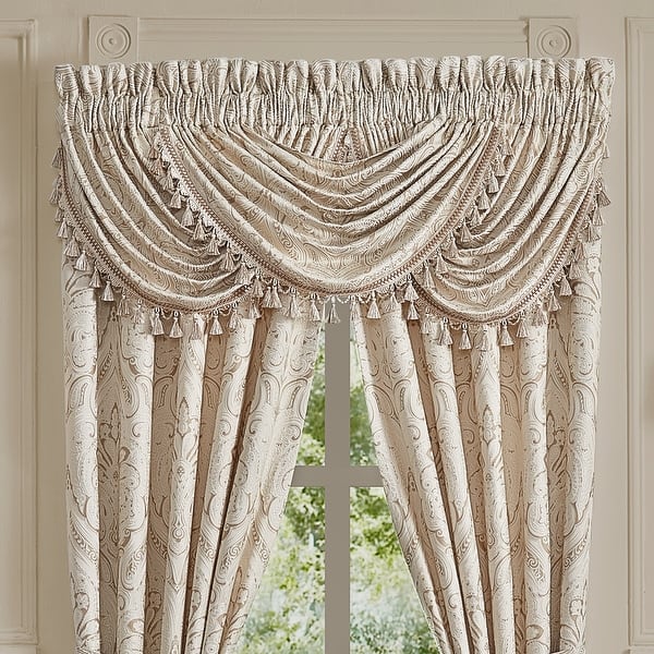 slide 2 of 4, J. Queen New York Trinity Window Waterfall Valance Champagne