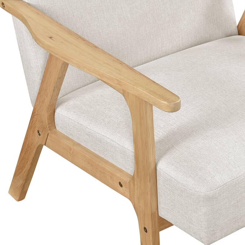 Dean 27" Textured Fabric Accent Chair - Solid Rubberwood Frame