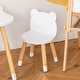 preview thumbnail 10 of 8, Qaba 3 Pieces Table and Chair Sets Children Dining Table Cute Bear Shape with Rounded Corners for 1-4 years, White