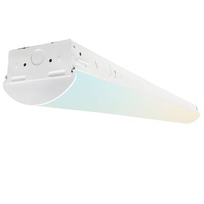 Luxrite 4FT Linear LED Strip Light Fixture 40W Shop Light 3 Color Options 3000K-5000K Dimmable Damp Rated ETL Listed