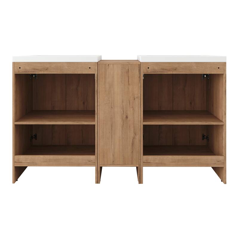 Beingnext 24''/36''/48''/60''/72'' Bathroom Vanity with Sink, Freestanding Bathroom Vanity with Doors And Adjustable Shelf