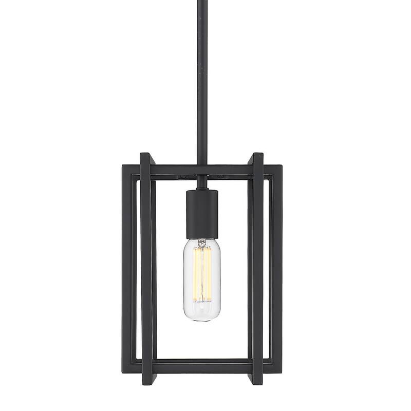 Golden Lighting Tribeca Single Light 7" Wide Mini Pendant - Black / Black
