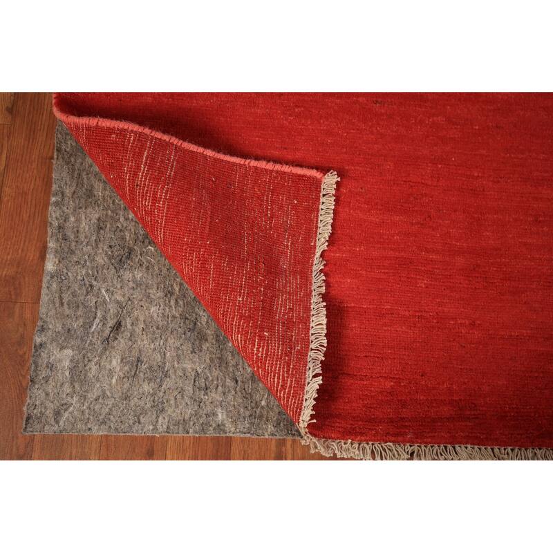 Modern Red Gabbeh Oriental Area Rug Handmade Wool Carpet - 5'5" x 7'5"