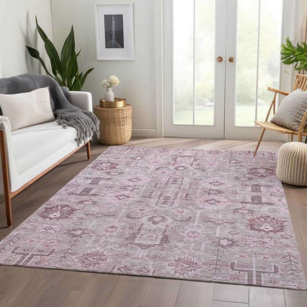 Machine Washable Indoor/ Outdoor Chantille Traditional Boho Rug