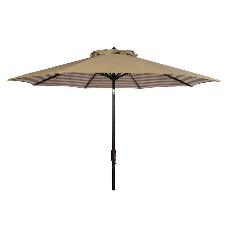 SAFAVIEH Hadire Inside Out Striped 9 Ft Crank Outdoor Umbrella