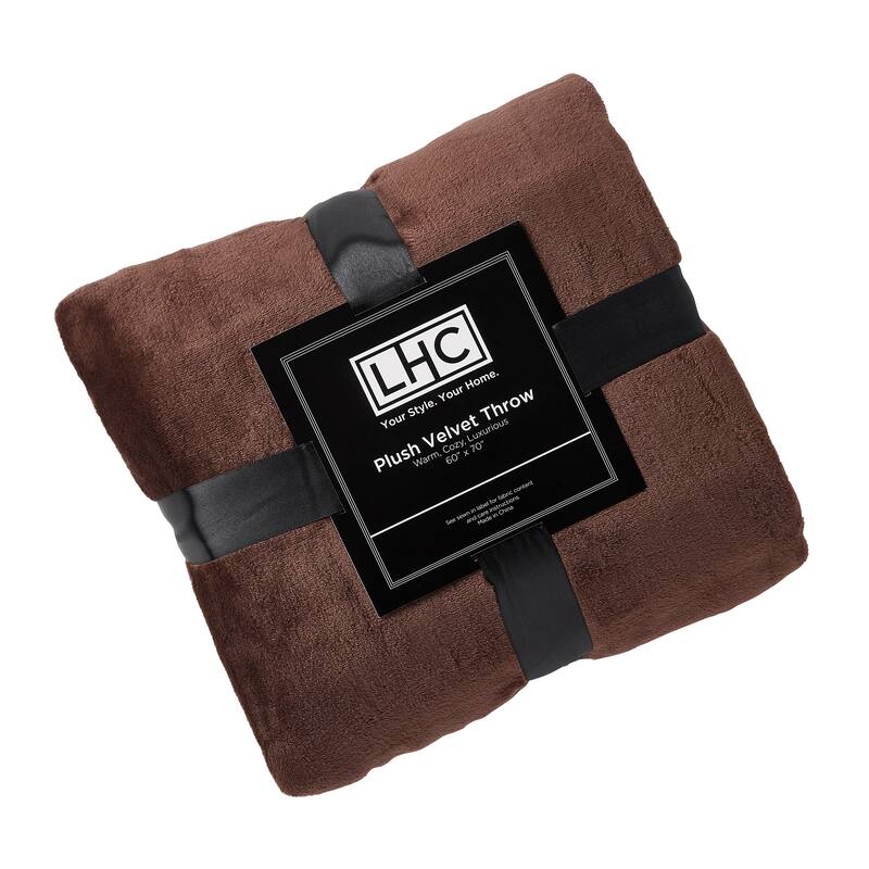 Velvet Throw - Oversized Solid Microfiber Polyester Blanket for Year-Round Warmth by Windsor Home