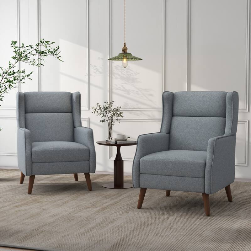 Set of 2 Upholstered Modern Accent Chair Living Room Armchairs