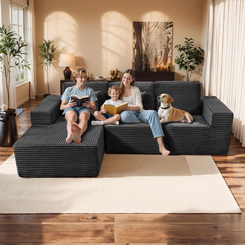 Oversized Chaise Lounge Chair Indoor Comfy Deep Seat Sleeper Couch
