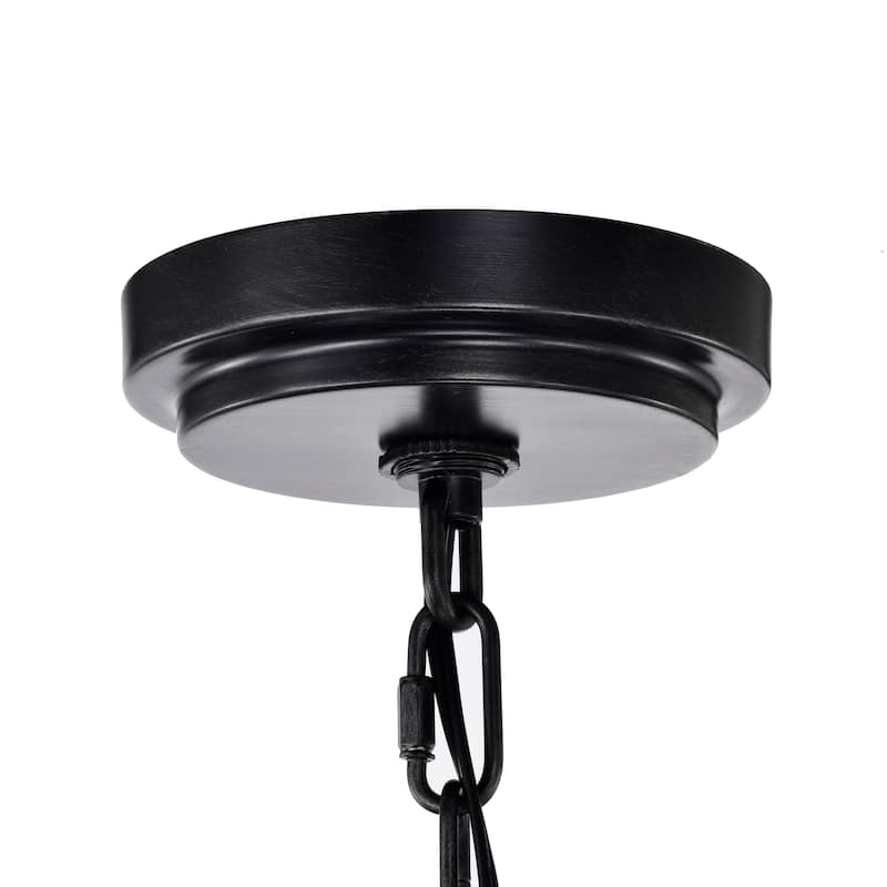 Eva 18-light Antique Black Metal Round Chandelier