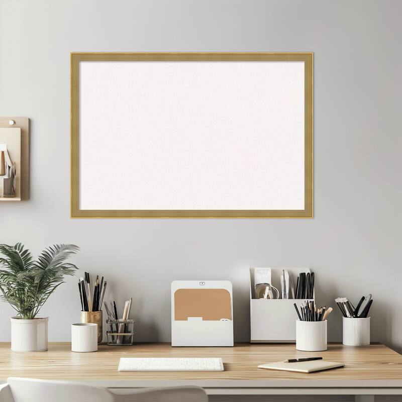 Incline Dark Gold Wood Framed Cork Board - Bulletin Board, Organization Board, Pin Board