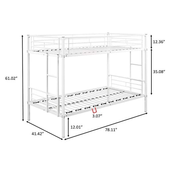 Twin over Twin Metal Bunk Bed - Bed Bath & Beyond - 37429600