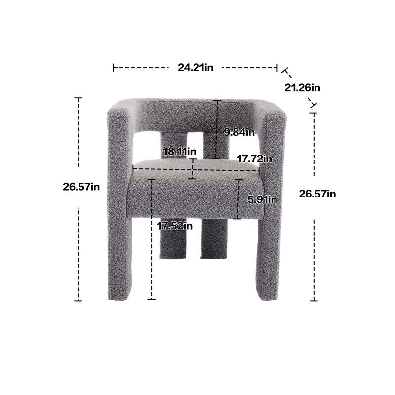 Fabric Upholstered Accent Dining Chair for Kitchen 2PCS