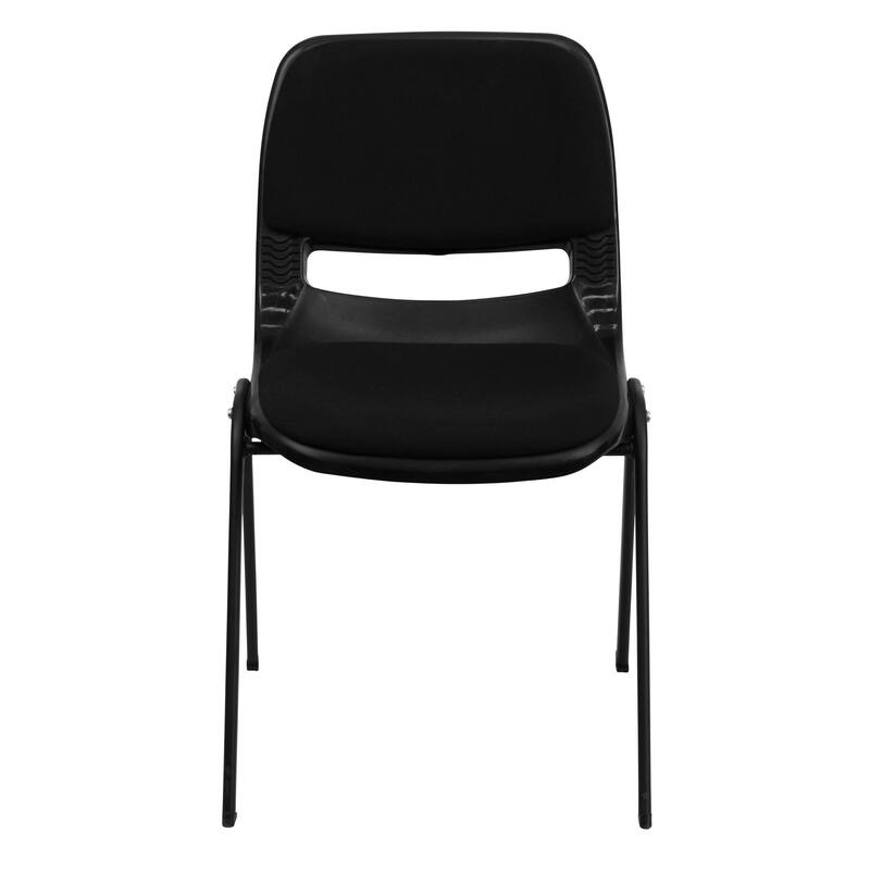 880 lb. Capacity Padded Ergonomic Shell Stack Chair with Metal Frame